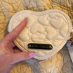 Betsey Johnson leather heart wristlet